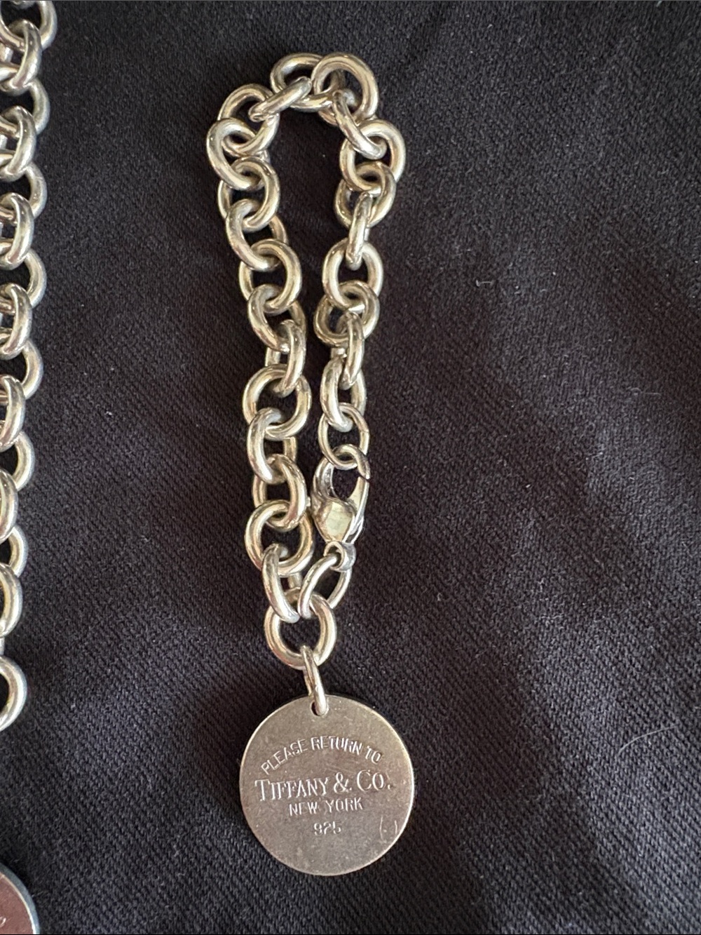 Tiffany & Co. Sterling Silver Round Tag Link Bracelet